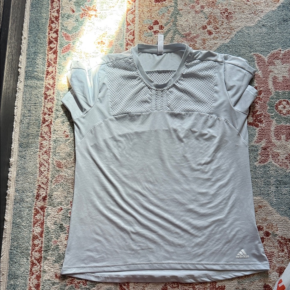 Adidas Women's Powder Blue Mesh Panel Top